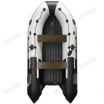 Надувная 4-местная ПВХ лодка Ривьера Максима 3600 НДНД  Гидролыжа (светло-серый/черный)
